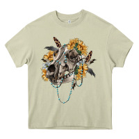 Mossy Boho wolf skull Heavy Core Tee - RanaPortraitStore