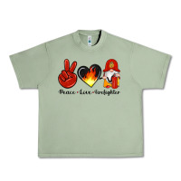 Oil Green peace love firefighter Urban Heavy Tee - Artiststas
