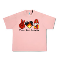 Salmon peace love firefighter Urban Heavy Tee - Artiststas