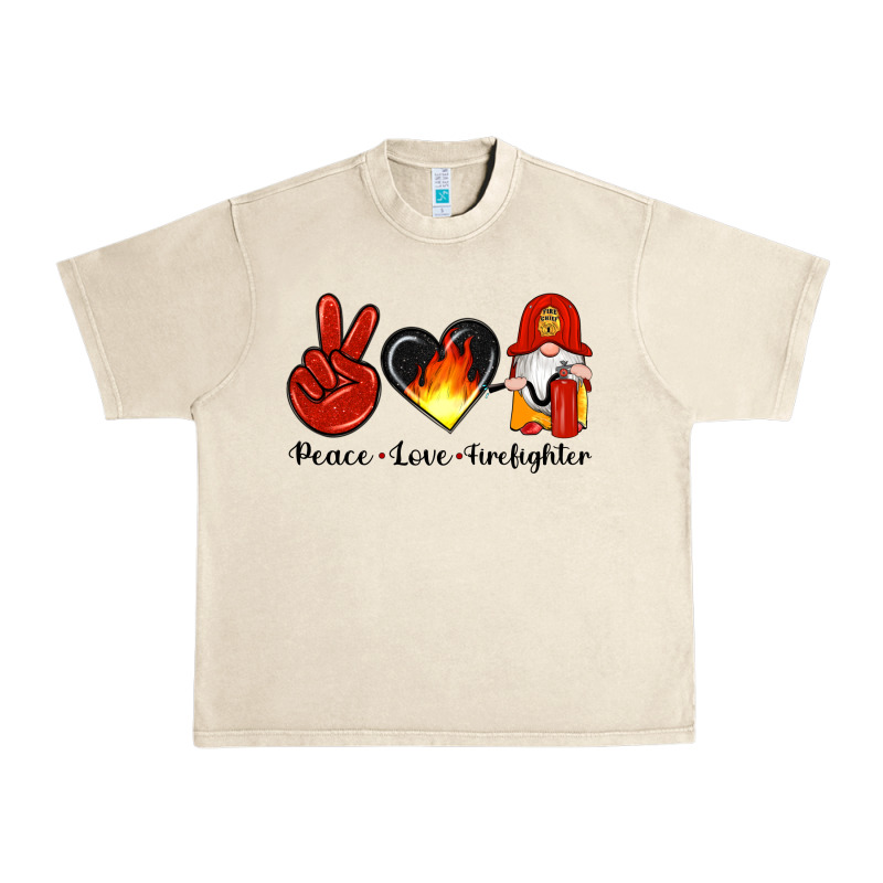 Peace Love Firefighter Urban Heavy Tee by Artiststas | Teevron