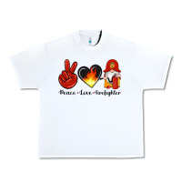 White peace love firefighter Urban Heavy Tee - Artiststas