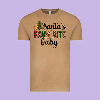 Santa's Favorite Baby Vintage Tee Designed By Adodesignshop