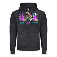 Vintage Black peace love nail art Vintage Hoodie - AdoDesignShop