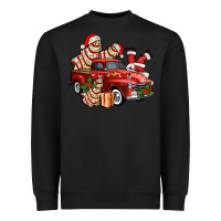 Black christmas tree cake with farm track and santa ado Heavyweight Sweatshirt - AdoDesignShop