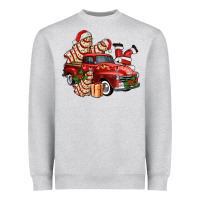 Christmas Tree Cake With Farm Track And Santa Ado Heavyweight Sweatshirt | Teevron