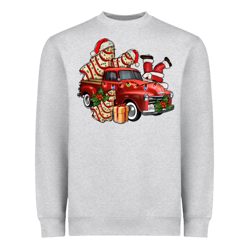 Christmas Tree Cake With Farm Track And Santa Ado Heavyweight Sweatshirt by AdoDesignShop | Teevron