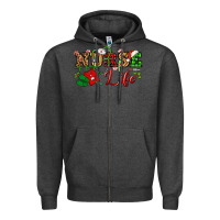 Charcoal Heather nurse life christmas Zipper Hoodie - NancyCooperArtShop