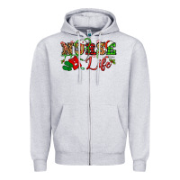 Heather Grey nurse life christmas Zipper Hoodie - NancyCooperArtShop