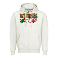 Oatmeal Heather nurse life christmas Zipper Hoodie - NancyCooperArtShop