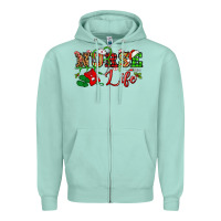Seafoam nurse life christmas Zipper Hoodie - NancyCooperArtShop