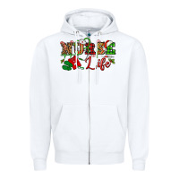 White nurse life christmas Zipper Hoodie - NancyCooperArtShop