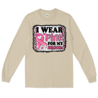 Mushroom i wear pink for my mom breast cancer awareness Long Sleeve Tee - Jasminsmagicworld