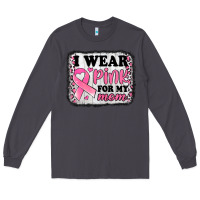 Smoke i wear pink for my mom breast cancer awareness Long Sleeve Tee - Jasminsmagicworld