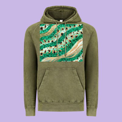 Green Glitter Vintage Hoodie Designed By Jahusdesignshop