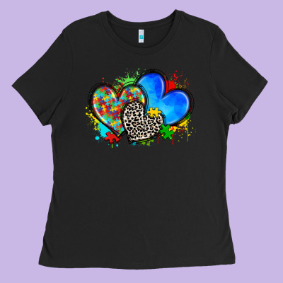 Autism Hearts Ladies Tee Designed By Zillion Design Studio