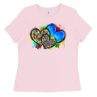 Bubblegum Pink autism hearts Ladies Tee - Zillion Design Studio