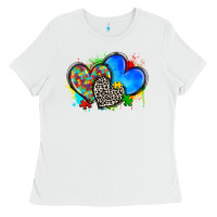White autism hearts Ladies Tee - Zillion Design Studio