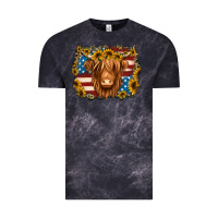 Cloud Black 4th of july shaggy cow Vintage Tee - Jasminsmagicworld