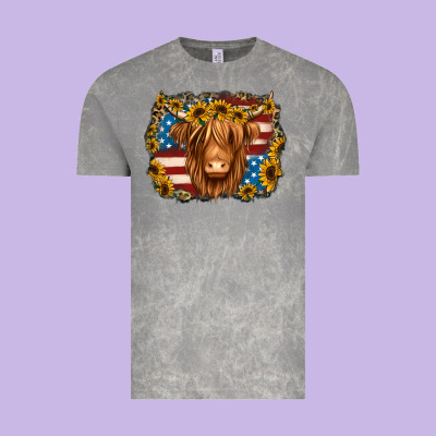 4th Of July Shaggy Cow Vintage Tee Designed By Jasminsmagicworld