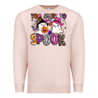 Pale Pink too cute to spook Premium Sweatshirt - BarkalooDesign