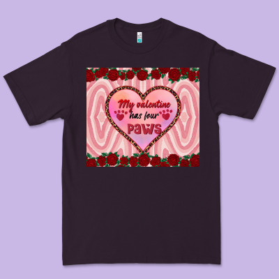 My Valentine Has Four Paws Premium Tee Designed By Ranaportraitstore