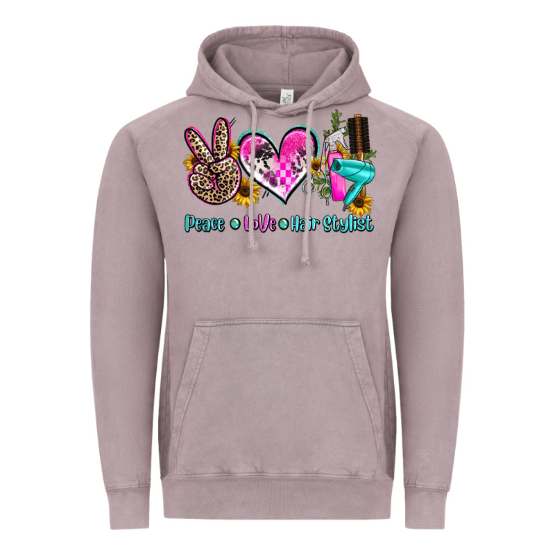 Peace Love Hair Stylist Vintage Hoodie by AdoDesignShop | Teevron