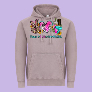 Peace Love Hair Stylist Vintage Hoodie Designed By Adodesignshop