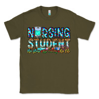 Army Green Nursing Student No Sleep No Money No Life Classic Tee - CowhideDigitalArt