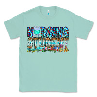 Seafoam Nursing Student No Sleep No Money No Life Classic Tee - CowhideDigitalArt