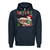 Navy santa's favorite ho Zipper Hoodie - MaliasSmallBusiness