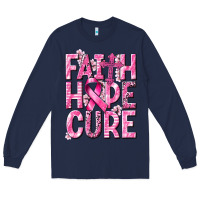 Navy faith hope cure cancer Long Sleeve Tee - NancyCooperArtShop