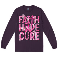 Plum faith hope cure cancer Long Sleeve Tee - NancyCooperArtShop