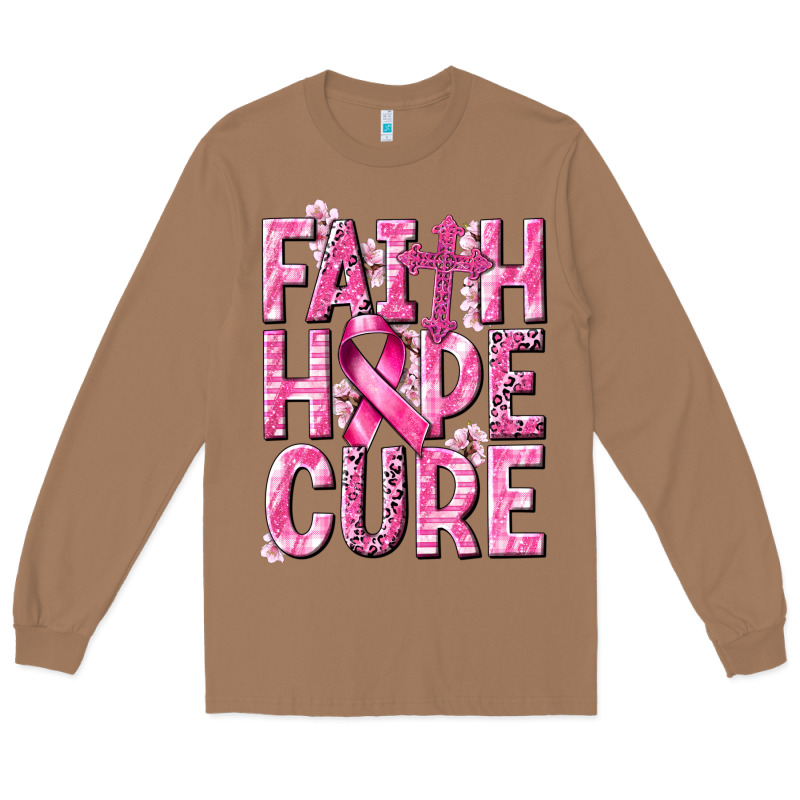 Faith Hope Cure Cancer Long Sleeve Tee by NancyCooperArtShop | Teevron