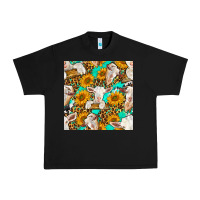 Black sunflowers and goat western seamless pattern Urban Heavy Tee - BundleAndBundleShop