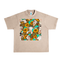 French Oak sunflowers and goat western seamless pattern Urban Heavy Tee - BundleAndBundleShop