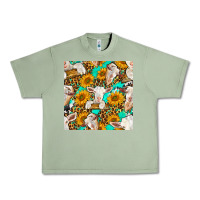 Oil Green sunflowers and goat western seamless pattern Urban Heavy Tee - BundleAndBundleShop