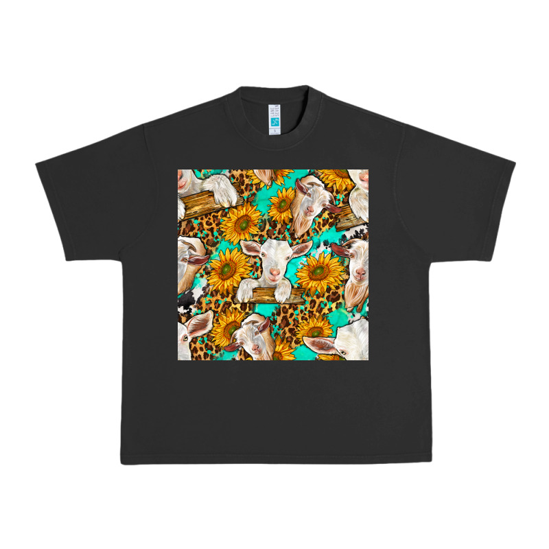 Sunflowers And Goat Western Seamless Pattern Urban Heavy Tee by BundleAndBundleShop | Teevron