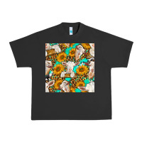 Pigment Black sunflowers and goat western seamless pattern Urban Heavy Tee - BundleAndBundleShop