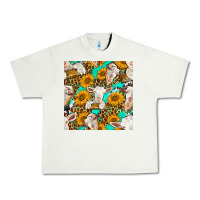 Pistachio sunflowers and goat western seamless pattern Urban Heavy Tee - BundleAndBundleShop