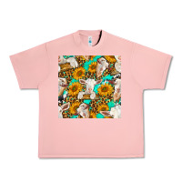 Salmon sunflowers and goat western seamless pattern Urban Heavy Tee - BundleAndBundleShop