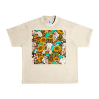Sandshell sunflowers and goat western seamless pattern Urban Heavy Tee - BundleAndBundleShop