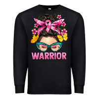 Black cancer warrior messy bun Premium Sweatshirt - BarkalooDesign