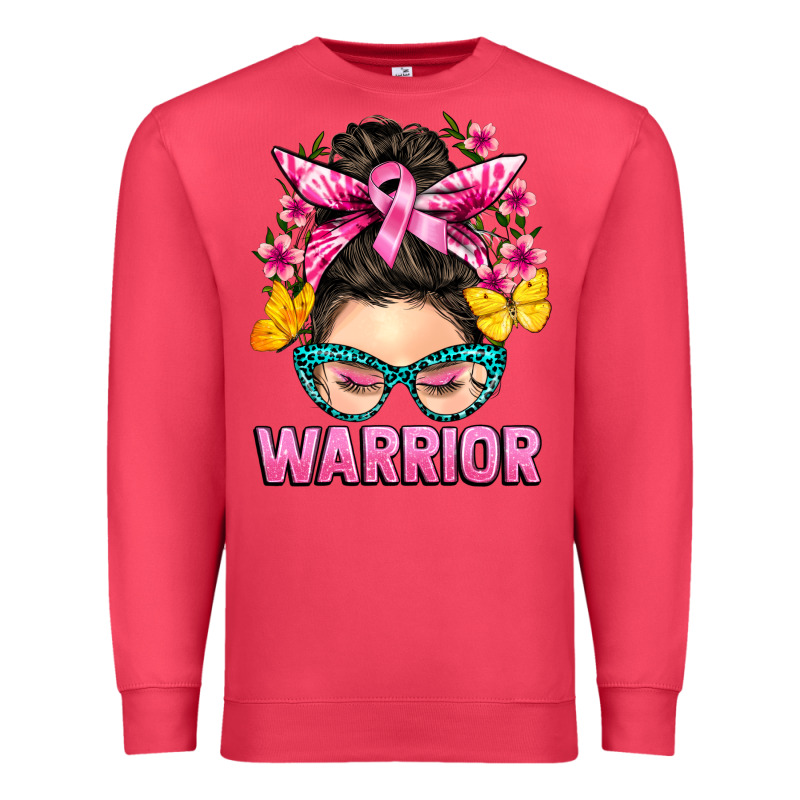 Cancer Warrior Messy Bun Premium Sweatshirt by BarkalooDesign | Teevron