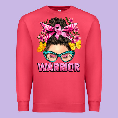 Cancer Warrior Messy Bun Premium Sweatshirt Designed By Barkaloodesign
