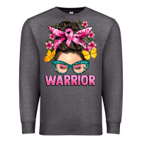Charcoal Heather cancer warrior messy bun Premium Sweatshirt - BarkalooDesign