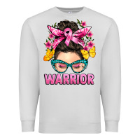 Dove Grey cancer warrior messy bun Premium Sweatshirt - BarkalooDesign