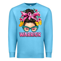 Ocean Blue cancer warrior messy bun Premium Sweatshirt - BarkalooDesign