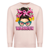 Pale Pink cancer warrior messy bun Premium Sweatshirt - BarkalooDesign