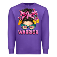 Purple cancer warrior messy bun Premium Sweatshirt - BarkalooDesign