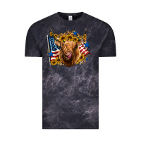 Cloud Black 4th of july shaggy cow leopard background Vintage Tee - Jasminsmagicworld
